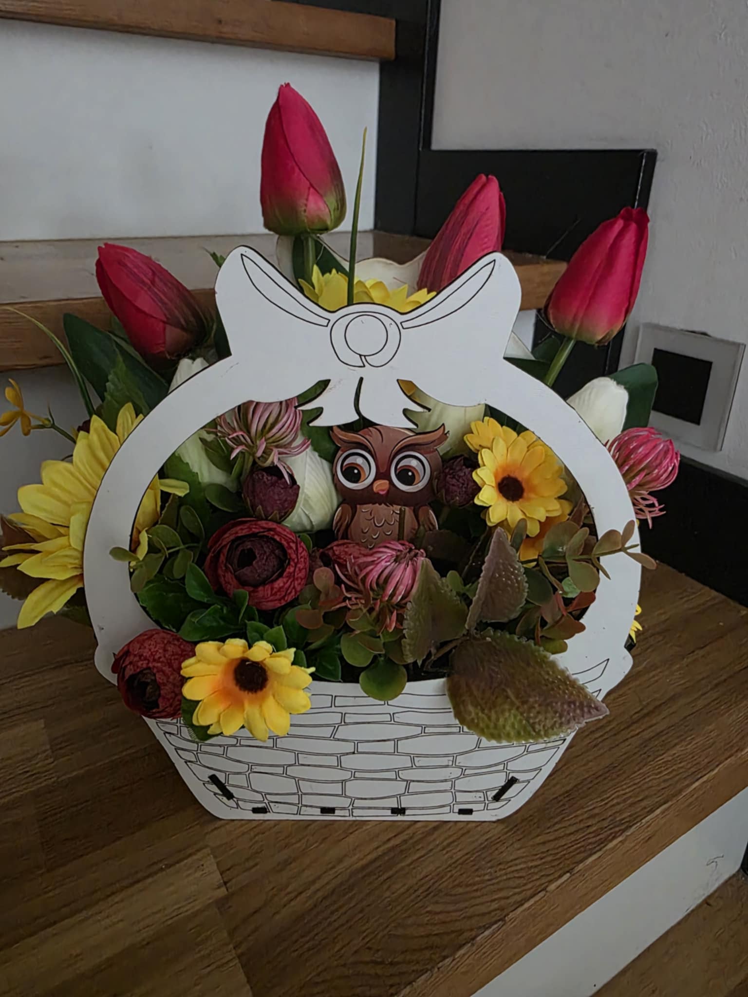 Kosz upominek Z sówką